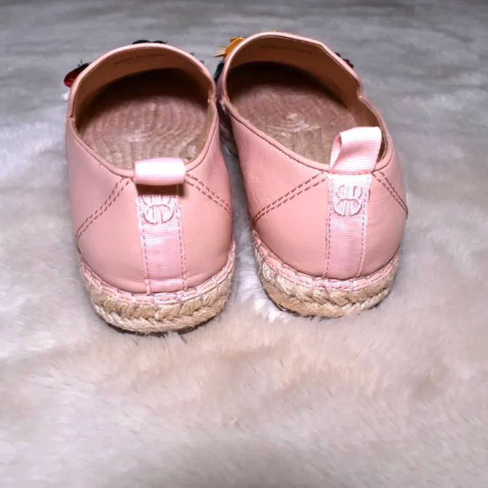 Bill Blass Sutton Pink Floral Embroidered Espadrilles Flats Size 7.5